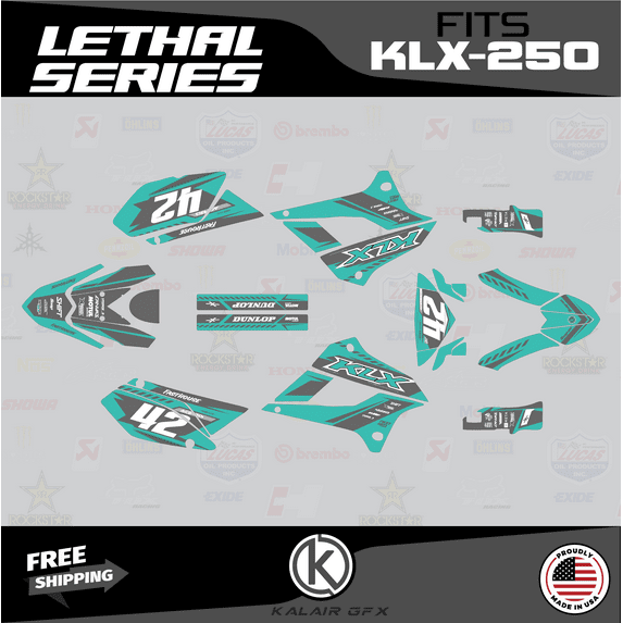 Kalair GFX Graphics Kit for Kawasaki KLX250 (2008-2020) Lethal Series