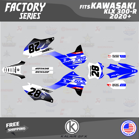 Kalair GFX Graphics Kit for Kawasaki KLX300R (2020-2022) Factory Series