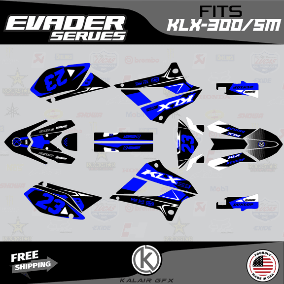 Kalair GFX Graphics Kit for Kawasaki KLX300SM (2021+) Evader Series