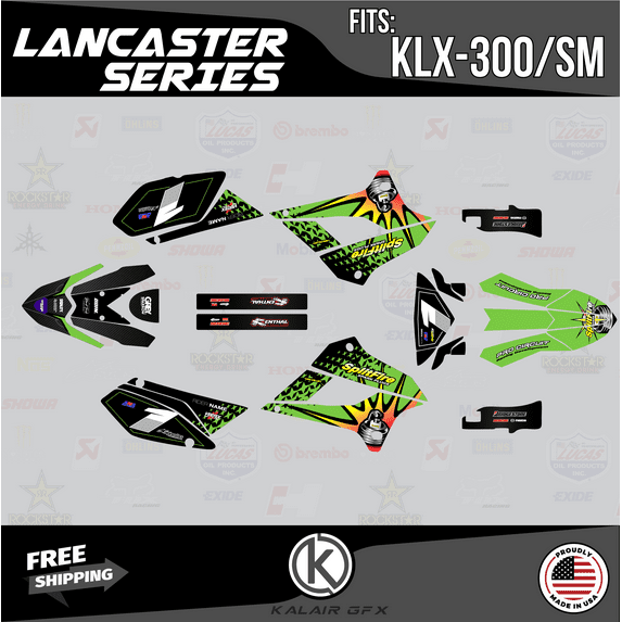 Kalair GFX Graphics Kit for Kawasaki KLX300SM (2021+) Lancaster Series