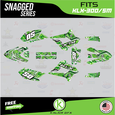 Kalair GFX Graphics Kit for Kawasaki KLX300SM (2021+) Snagged Series