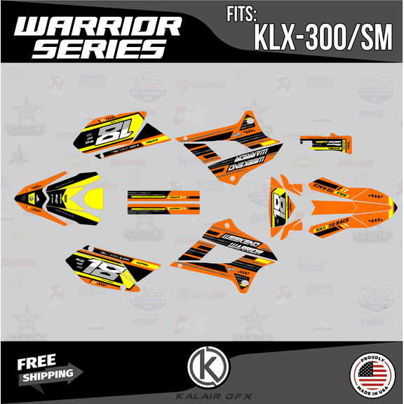 Kalair GFX Graphics Kit for Kawasaki KLX300SM (2021 ) Warrior Series
