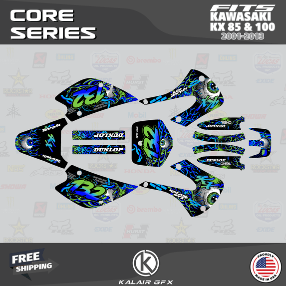 Kalair GFX Graphics Kit for Kawasaki KX100 (2001-2013) Core Series