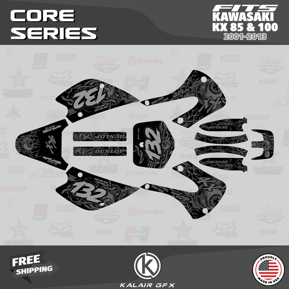 Kalair GFX Graphics Kit for Kawasaki KX100 (2001-2013) Core Series