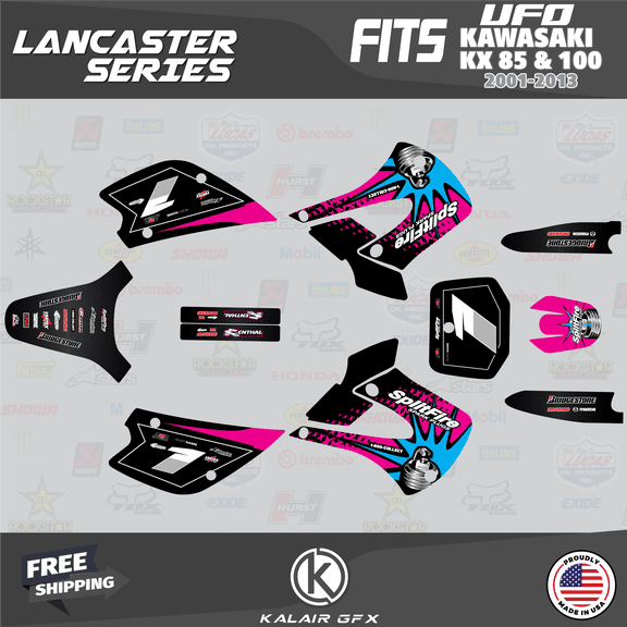 Kalair GFX Graphics Kit for Kawasaki KX100 (2001-2013) Lancaster Series