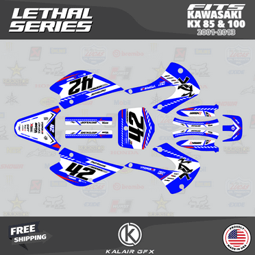 Kalair GFX Graphics Kit for Kawasaki KX100 (2001-2013) Lethal Series