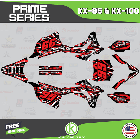 Kalair GFX Graphics Kit for Kawasaki KX100 (2014-2021) Prime Series