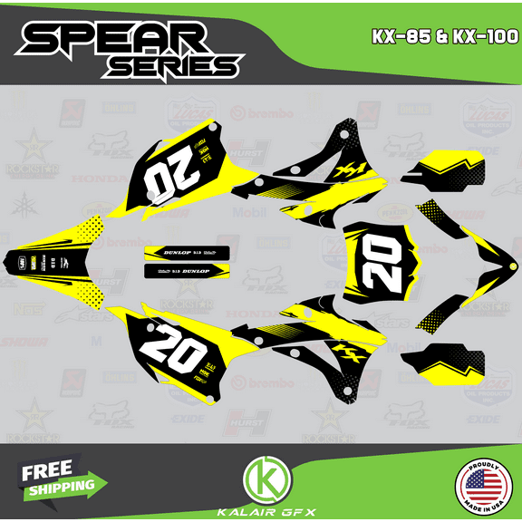 Kalair GFX Graphics Kit for Kawasaki KX100 (2014-2021) Spear Series