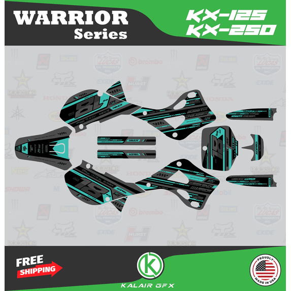 Kalair GFX Graphics Kit for Kawasaki KX125 (1999-2002) Warrior Series