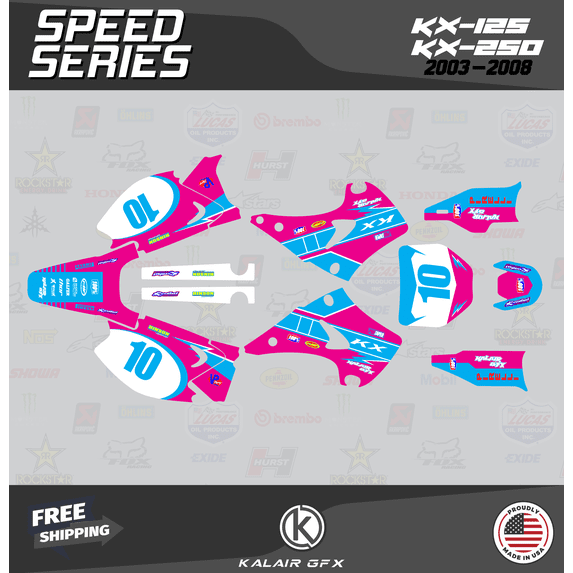 Kalair GFX Graphics Kit for Kawasaki KX125 (2003-2008) Speed Series