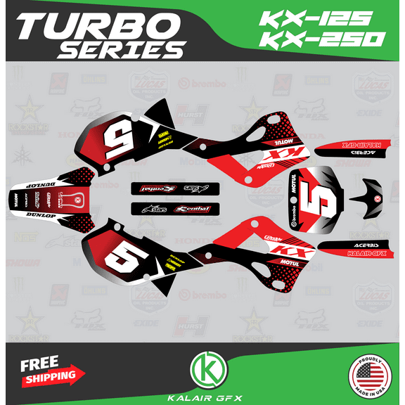 Kalair GFX Graphics Kit for Kawasaki KX250 (1999-2002) Turbo Series