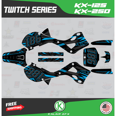 Kalair GFX Graphics Kit for Kawasaki KX250 (1999-2002) Twitch Series