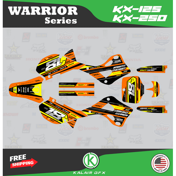Kalair GFX Graphics Kit for Kawasaki KX250 (1999-2002) Warrior Series