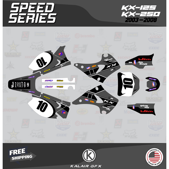 Kalair GFX Graphics Kit for Kawasaki KX250 (2003-2008) Speed Series