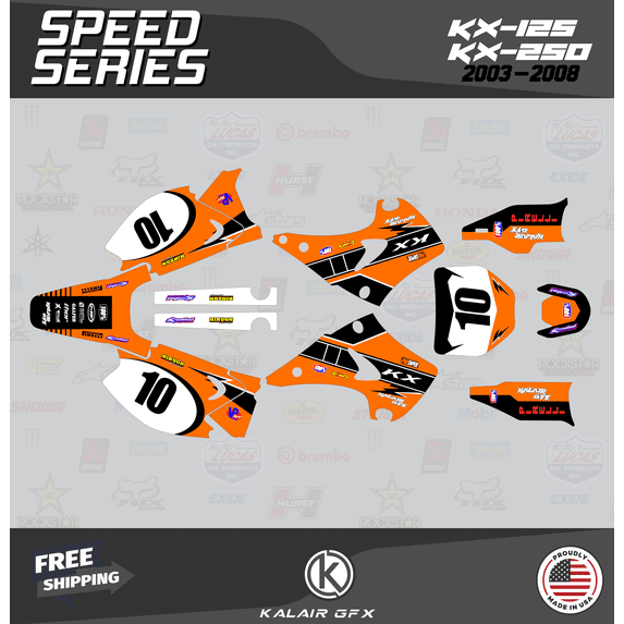 Kalair GFX Graphics Kit for Kawasaki KX250 (2003-2008) Speed Series