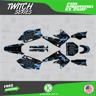 Kalair GFX Graphics Kit for Kawasaki KX250F (2004-2005) Twitch Series