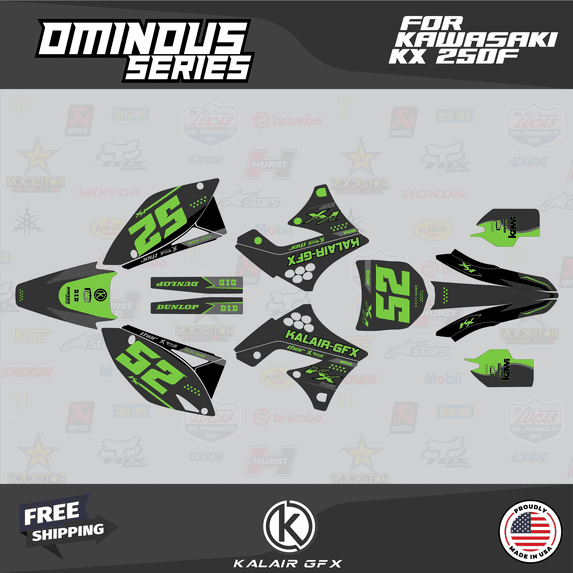 Kalair GFX Graphics Kit for Kawasaki KX250F (2009-2012) Ominous Series