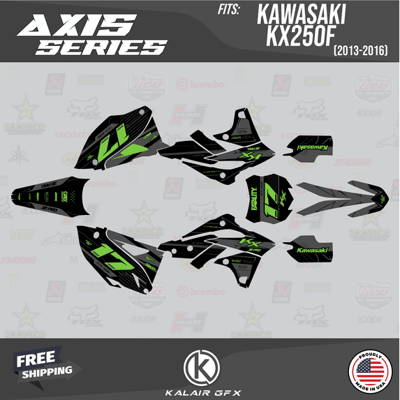 Kalair GFX Graphics Kit for Kawasaki KX250F (2013-2016) Axis Series