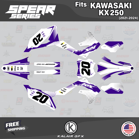 Kalair GFX Graphics Kit for Kawasaki KX250F (2021-2023) Spear Series