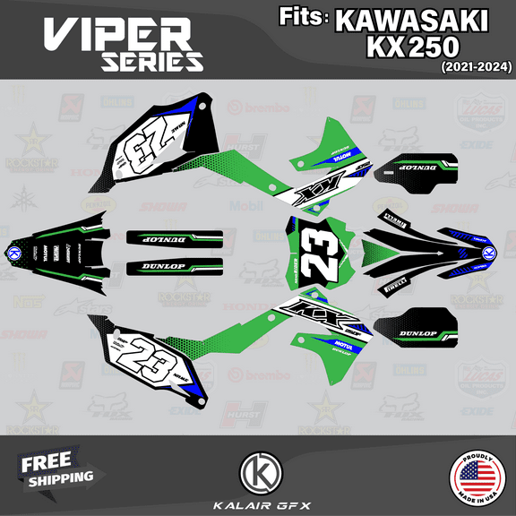 Kalair GFX Graphics Kit for Kawasaki KX250F (2021-2023) Viper Series