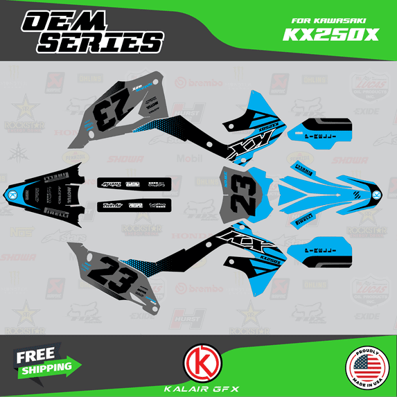 Kalair GFX Graphics Kit for Kawasaki KX250X (2021+) Oem Series