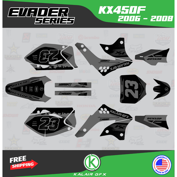 Kalair GFX Graphics Kit for Kawasaki KX450F (2006-2008) Evader Series