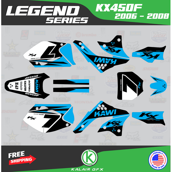 Kalair GFX Graphics Kit for Kawasaki KX450F (2006-2008) Legend Series