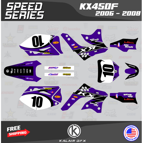 Kalair GFX Graphics Kit for Kawasaki KX450F (2006-2008) Speed Series