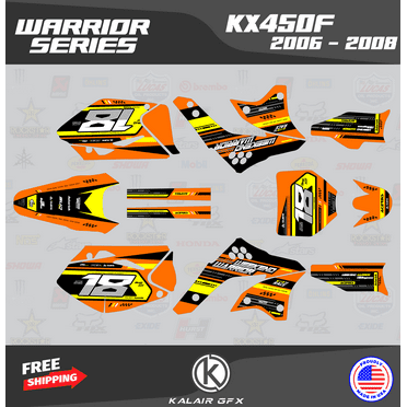 Kalair GFX Graphics Kit for Kawasaki KX450F (2006-2008) Warrior Series