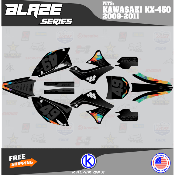 Kalair GFX Graphics Kit for Kawasaki KX450F (2009-2011) Blaze Series