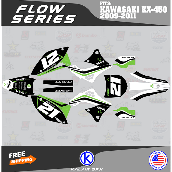 Kalair GFX Graphics Kit for Kawasaki KX450F (2009-2011) Flow Series