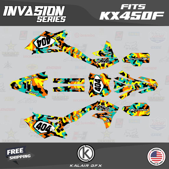 Kalair GFX Graphics Kit for Kawasaki KX450F (2016-2018) Invasion Series