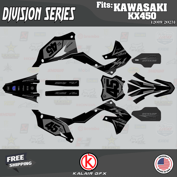 Kalair GFX Graphics Kit for Kawasaki KX450F (2019-2023) Division Series