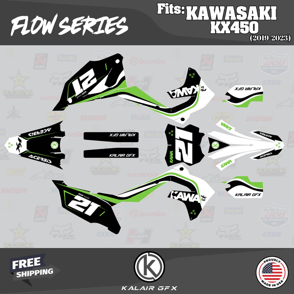 Kalair GFX Graphics Kit for Kawasaki KX450F (2019-2023) Flow Series