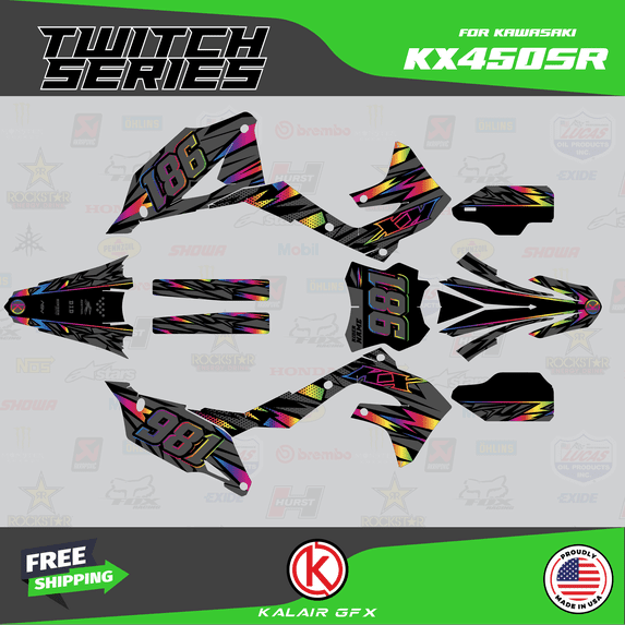 Kalair GFX Graphics Kit for Kawasaki KX450SR (2022+) Twitch Series