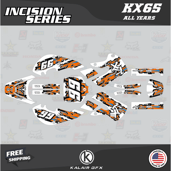 Kalair GFX Graphics Kit for Kawasaki KX65 (1999-2023) Incision Series