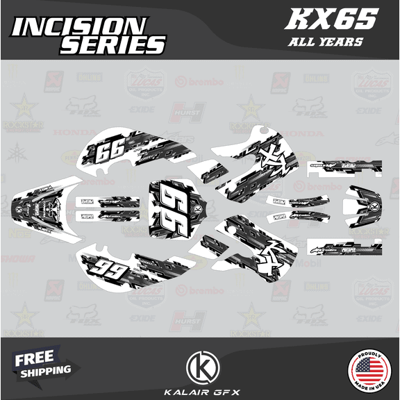 Kalair GFX Graphics Kit for Kawasaki KX65 (1999-2023) Incision Series
