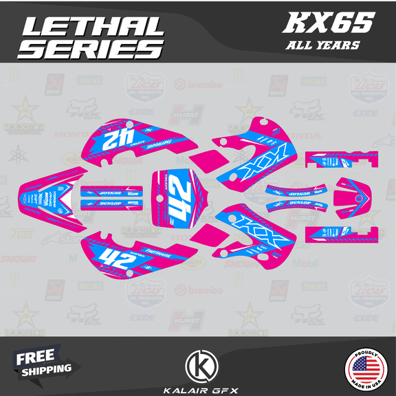 Kalair GFX Graphics Kit for Kawasaki KX65 (1999-2023) Lethal Series