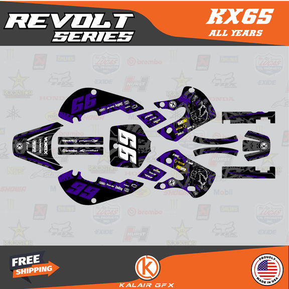 Kalair GFX Graphics Kit for Kawasaki KX65 (1999-2023) Revolt Series