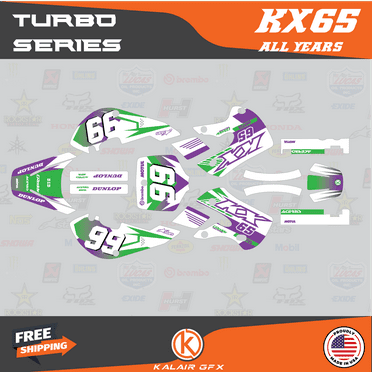 Kalair GFX Graphics Kit for Kawasaki KX65 (1999-2023) Turbo Series