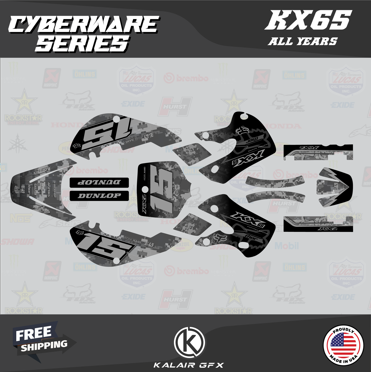 Throwback Series Graphics Kit For Kawasaki KX65 (1999-2024) - Gloss Green Custom Decals