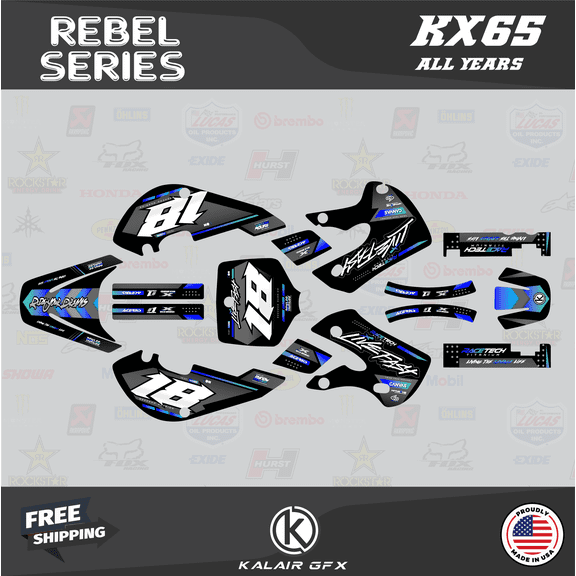 Kalair GFX Graphics Kit for Kawasaki KX65 (1999-2024) Rebel Series