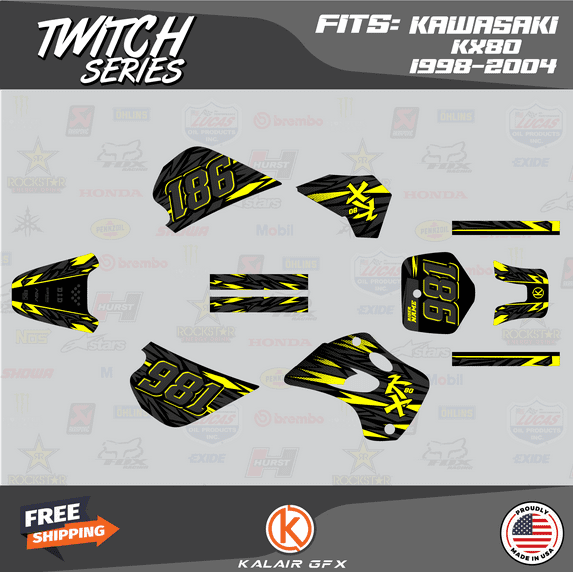 Kalair GFX Graphics Kit for Kawasaki KX80 (1994-1997) Twitch Series