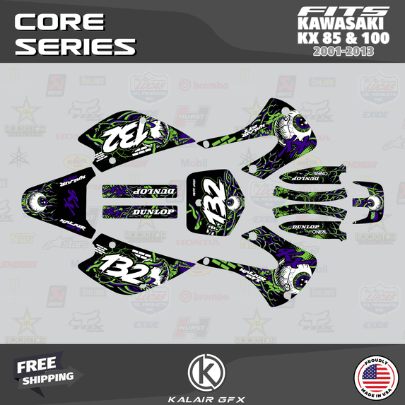 Kalair GFX Graphics Kit for Kawasaki KX85 (2001-2013) Core Series