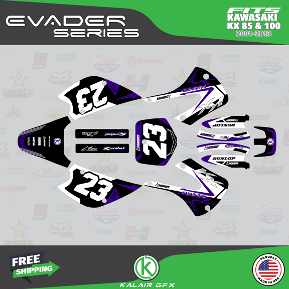 Kalair GFX Graphics Kit for Kawasaki KX85 (2001-2013) Evader Series