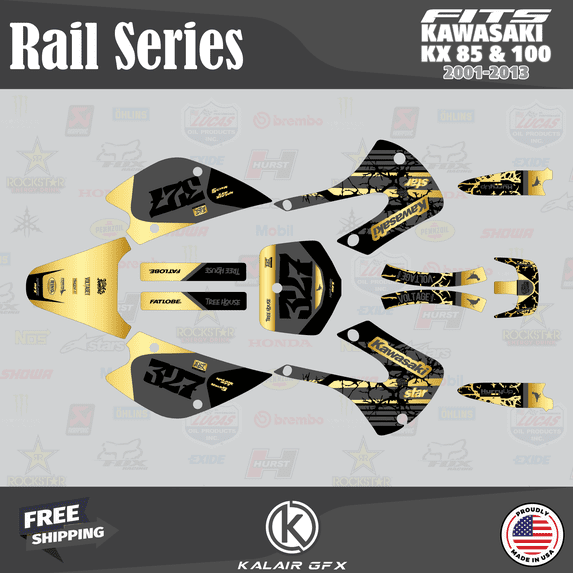 Kalair GFX Graphics Kit for Kawasaki KX85 (2001-2013) Rail Series