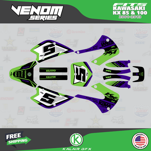 Kalair GFX Graphics Kit for Kawasaki KX85 (2001-2013) Venom Series