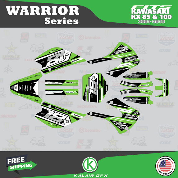 Kalair GFX Graphics Kit for Kawasaki KX85 (2001-2013) Warrior Series