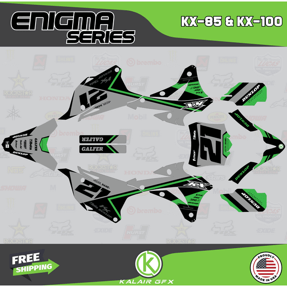 Kalair GFX Graphics Kit for Kawasaki KX85 (2014-2021) Enigma Series