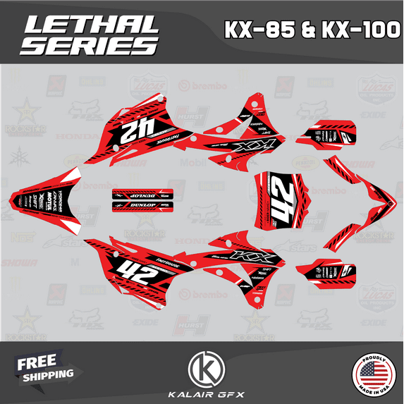 Kalair GFX Graphics Kit for Kawasaki KX85 (2014-2021) Lethal Series